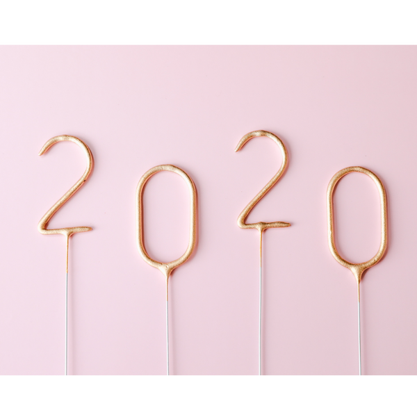 New year 2020 resolutions pink background